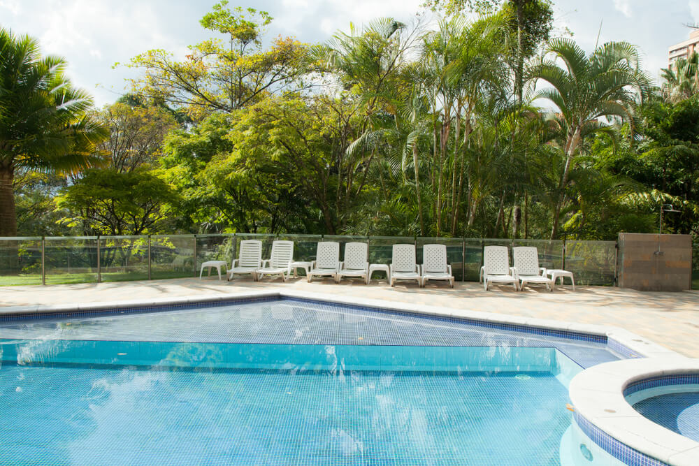 A well maintained pool that utilizes pool flow meters.